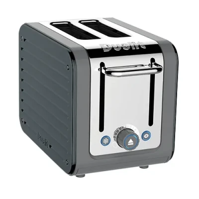Image of Dualit Architect 2 Slot Grey Body With Metallic Charcoal Panel Toaster