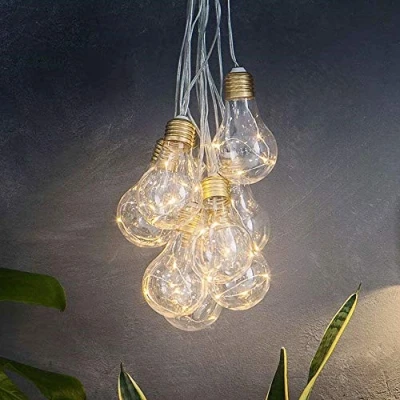 Image of Lumify® USB Chargeable Outdoor Solar Powered Vintage Bulb Lights 20 Bulbs