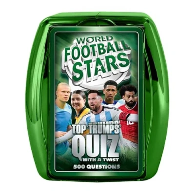 Image of Top Trumps World Football Stars Quiz Travel Game, Classic educational gift for ages 6 plus