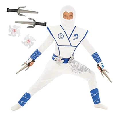 Image of Morph White Ninja Costume For Boys Halloween Costumes Kids Outfit Toddler 3 4 Years