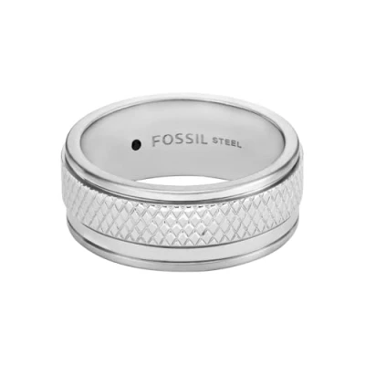 Image of Fossil KNOX Ring silvercoloured, Men&#039;s, Size: 60, Silver coloured