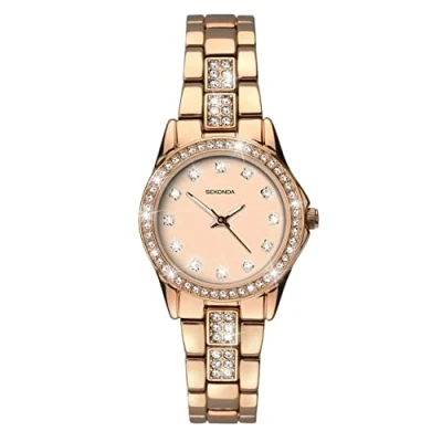 Image of Sekonda Women&#039;s Quartz Watch with Rose Gold Dial Analogue Display and Alloy Bracelet 2034.27