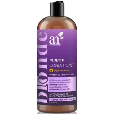 Image of ArtNaturals Purple Conditioner for Blonde Hair (16 Fl Oz / 473ml) Protects, Balances and Tones Bleached, Color Treated Silver Sulfate Free.