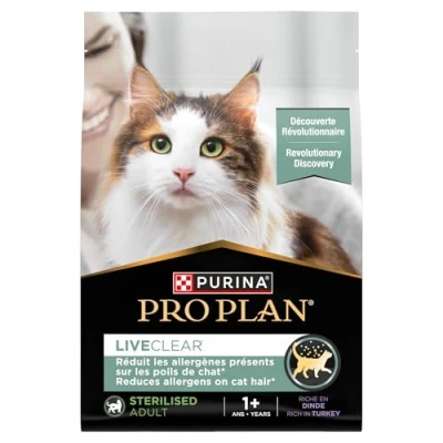 Image of PRO PLAN® LIVECLEAR® Adult 1+ STERILISED Rich in Turkey Dry Cat Food 2.8kg, For Neutered Cats