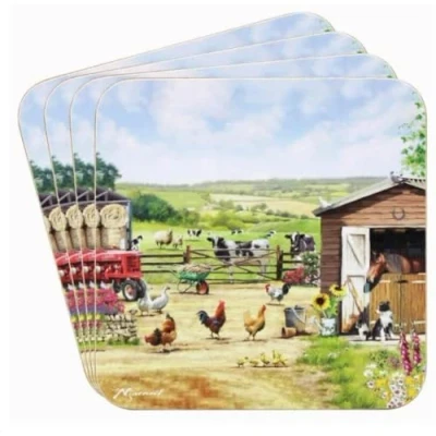 Image of Coasters Farmhouse design Set of 4