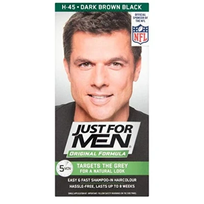 Image of Just for Men Shampoo In Color Gray Hair Coloring Dark Brown H 45