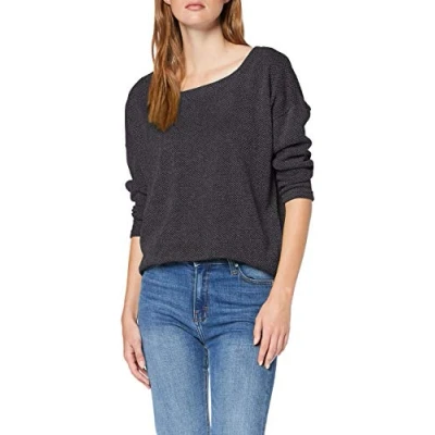 Image of ONLY Women&#039;s ONLALBA 3/4 TOP JRS NOOS T Shirt, Grey (Dark Melange Dark Melange), Medium