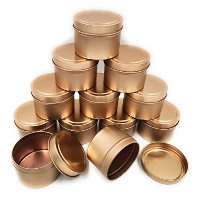 Image of NRANSON Candle Containers for Making Candles, 12 PCS 5 OZ Empty Metal Tins with Lids, DIY Jars Making, Arts &amp; Crafts, Storage More (Rose Gold,12)