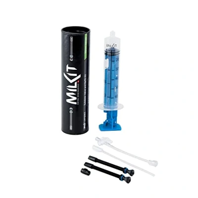 Image of Milkit Compact Set 75mm Valves With Filling Syringe &amp; Valve Core Tool For Bicycle Tyres