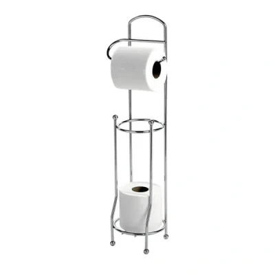 Image of Showerdrape Wire Toilet Roll &amp; Spare Paper Holder Combination