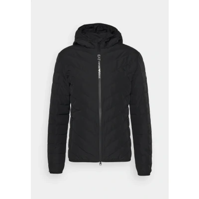 Image of EA7 Men&#039;s Logo Zip Down Jacket, Black, L