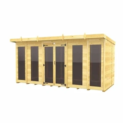 Image of Buttercup Farm 14ft x 8ft Pent Summer House (Full Height Window) Wood L231 W417 H201 cm