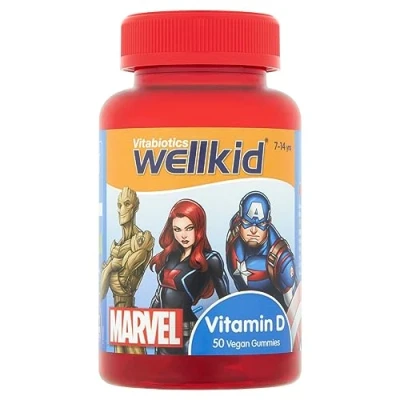 Image of Vitamin D for kids, Chewable Vegan Gummies, Wellkid Marvel