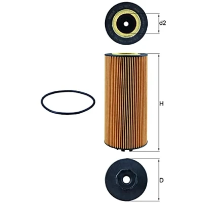 Image of 9361800009, 9361840225, A9361800009, A9361840225 Oil Filter MAHLE ORIGINAL OX 987D with gasket/seal Insert MERCEDES BENZ: ACTROS MP4 / MP5