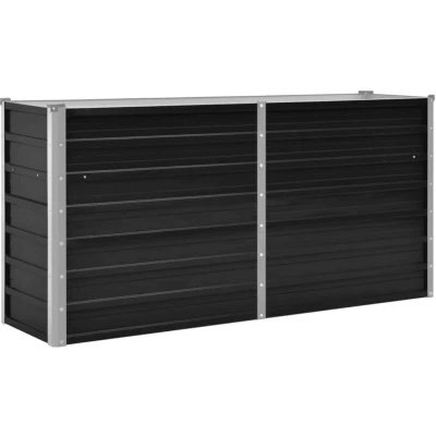 Image of vidaXL Garden Raised Bed Anthracite 160x40x77 cm Galvanised Steel