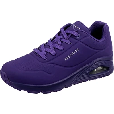 Image of Skechers Wide Fit UNO Trainers Neon purple, Women&#039;s, Size: 6, purple Pu