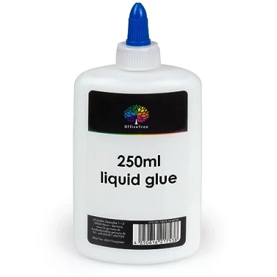 Image of OfficeTree 250 ml Liquid White Glue for Crafts Transparent Drying PVA Crafting Clear School Paper Craft Strong Solvent Free Adhesive