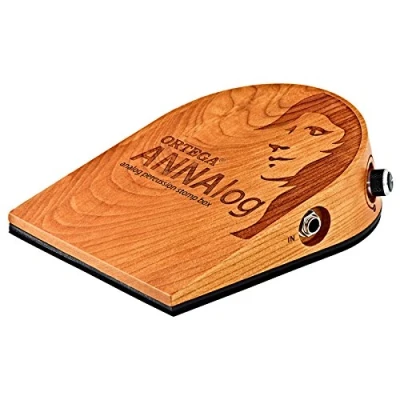 Image of Ortega Guitars Analogue Stomp Box Bass Effect Pedal for Guitarists, Singers, Songwriters Analog Percussion Sample Cherry Wood, Natural (ANNAlog)
