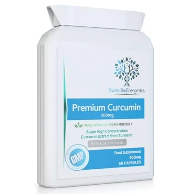 Image of Premium Curcumin 95% with Black Pepper Extract 500mg 60 Vegan Capsules Turmeric Minimum Curcuminoids