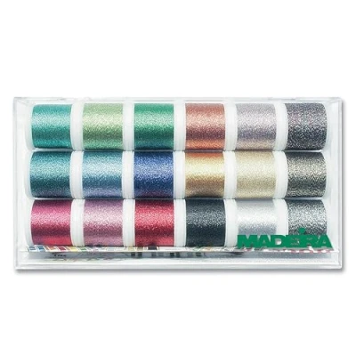 Image of Madeira 8020 Clear Box: Metallic: Supertwist: 18 x 200m: Spools, Multi