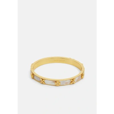 Image of kate spade new york Heritage Bloom Hinged Bangle Bracelet cream/goldcoloured, Women&#039;s, Size: One Size, Cream/gold/coloured