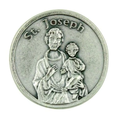 Image of St Joseph Prayer Token. Saint Coin.Prayer Coin. Perfect for your pocket, wallet or purse.