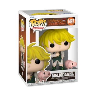Image of Funko POP! &amp; Buddy: Seven Deadly Sins Meliodas With Hawk Collectable Vinyl Figure Official Merchandise Toys for Kids Adults Anime Fans Model Collectors