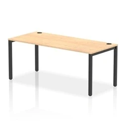 Image of Impulse Bench Single Row 1800 Black Frame Office Desk Maple