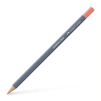 Image of Faber Castell Creative Studio Goldfaber Aqua Watercolour Pencil, Scarlet Red Pastel (418) Single For Art, Craft, Drawing, Sketching, Home, School, University, Colouring