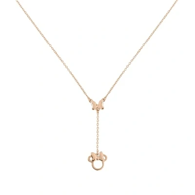 Image of Disney Minnie Mouse Rose Gold Plated Sterling Silver Necklace