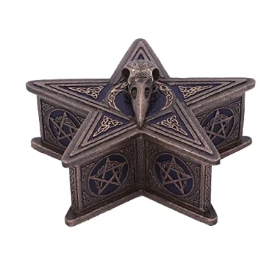 Image of Nemesis Now Pentagram Raven Box 16.5cm, Bronze