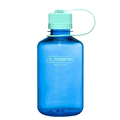 Image of Nalgene Water Bottle Lightweight Sustain Tritan BPA Free Shatterproof for Backpacking, Hiking, Gym, 16 OZ, Narrow Mouth, Cornflower Blue