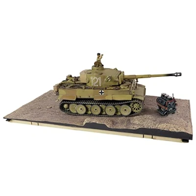 Image of Forces of Valor Waltersons MP 912042D 1:32 Scale Tiger I Tunisia Campaign (Initial Production Model) Heavy King Tank Diecast Metal Military Collectible, German Desert Yellow (Dunkelgelb), 26