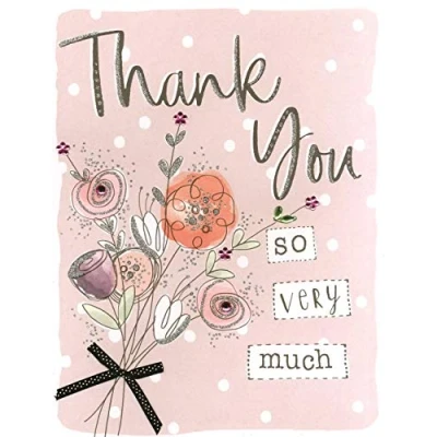 Image of Thank You So Very Much Gigantic Greeting Card Embellished A4 Sized Cards AO026