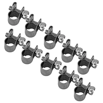 Image of TOPINCN 10Pcs/Set Hose Clamps Stainless Steel Heavy Duty T Bolt Mini Fuel Line Pipe Clips 6Mm 20Mm Optional Size for Plumbing(6 8Mm)