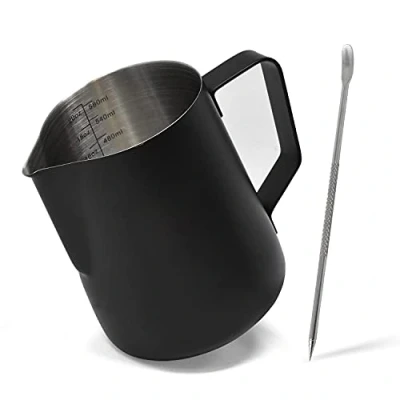 Image of Joeji&#039;s Kitchen Milk Jug for Coffee Machine 600ml /20oz Frother with Art Pen Stainless Steel Pitcher Barista Cappuccino Latte and Espresso