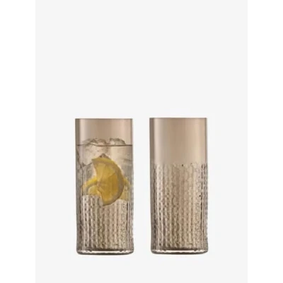 Image of LSA Wicker Highball 400ml Taupe Set of 2 Mouthblown &amp; Handmade Glass WR06