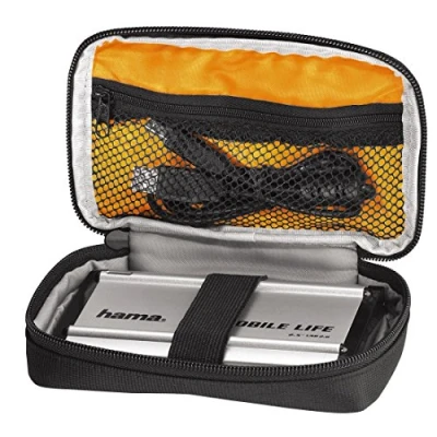 Image of Hama Black Bird HDD Case, 2.5&quot; Travel Case for 2.5 inch Hard Drives and SSD, Integrated Cable Compartment, Inner Dimensions: 9 x 15 3 cm