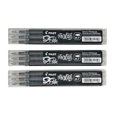 Image of Frixion Erasable Pens, Bundle of 9 Refill Black Gel Ink Fine Point 07