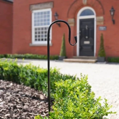 Image of Festive Lights 2 Pack 71cm Festoon Poles for Hanging Lights, Lanterns, Festoons, String Lighting Metal Steel Garden Shepherds Crook Hook