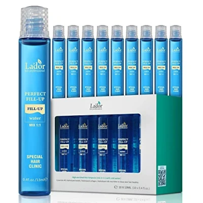 Image of Lador Perfect Hair Fill Up, Pack of 10 The Original, Intensive Korean Treatment for Damage from Dryness, Perms, Dyes and Heat