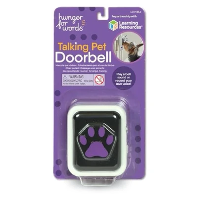 Image of Hunger for Words Talking Pet Doorbell 1 Piece Dogs, Doggie Doorbell, Perfect Dog Training, Buttons Communication, multi
