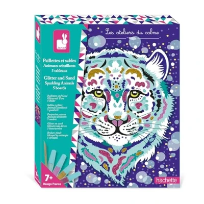 Image of Janod Sparkling Glitter and Sand Animals Children’s Craft Activity Arts &amp; Crafts Kit with Decorative Biodegradable for Ages 3 +, J09152