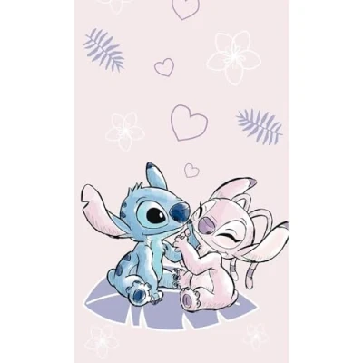 Image of Jerry Fabrics Disney Lilo and Stitch Beach Bathroom Sport Holiday Towel For Kids, Children Pink