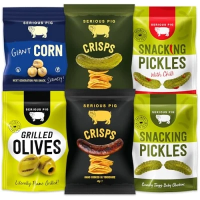 Image of Serious Pig Vegan Snacks Selection Box Pub Gluten Free Gift Hamper