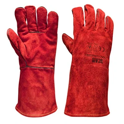 Image of 6201 Welder&#039;s Gauntlets Large Size 9 scaglowelred Scan