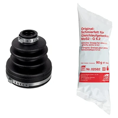 Image of 8V514A084CBSK1, CV174A084AB, CV174A084ABSK1, D1B74A084CA, D1B74A084CASK1 CV Boot FEBI BILSTEIN 172820 transmission sided, Front Axle Rubber