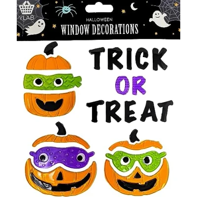 Image of Halloween Window Stickers Gel Cling (Pumpkin)