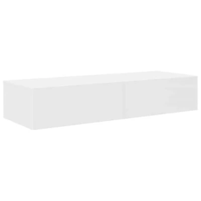 Image of vidaXL wall shelf with drawers engineered wood 100x36x19cm white floating cabinet for bedroom/living room