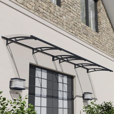 Image of 13â6 x 3â Palram Canopia Aquila 4100 Grey Clear Large Door Canopy (4.12m 0.92m)